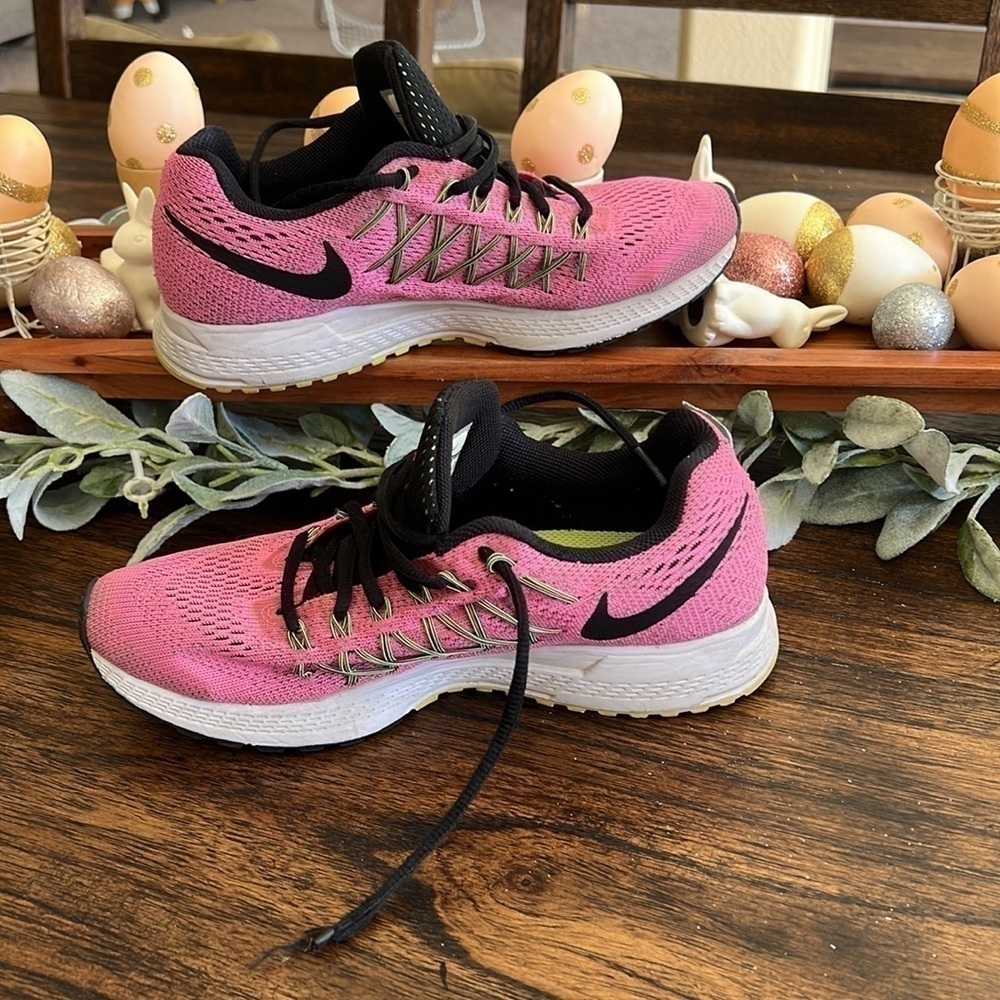 Nike Womens Air Zoom Pegasus 32 Pink Pow/Barely Volt/Ghost Green/Black Sneak 8.5 - Picture 2 of 9